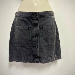 We The Free Black Button Front Super High Waisted Size 28 Regular Skirt